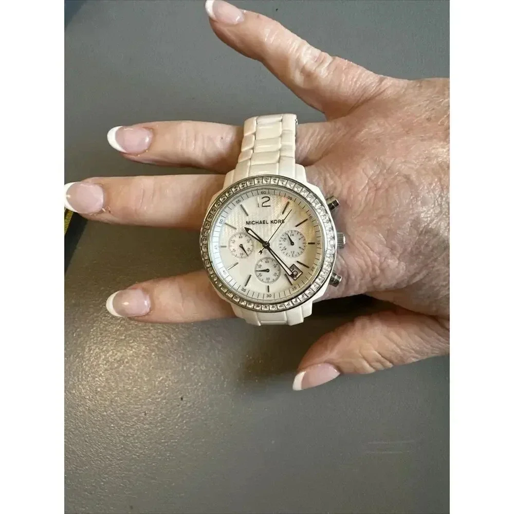 Michael Kors Women's Watch MK‎ 6079 Ivory Band Needs Battery